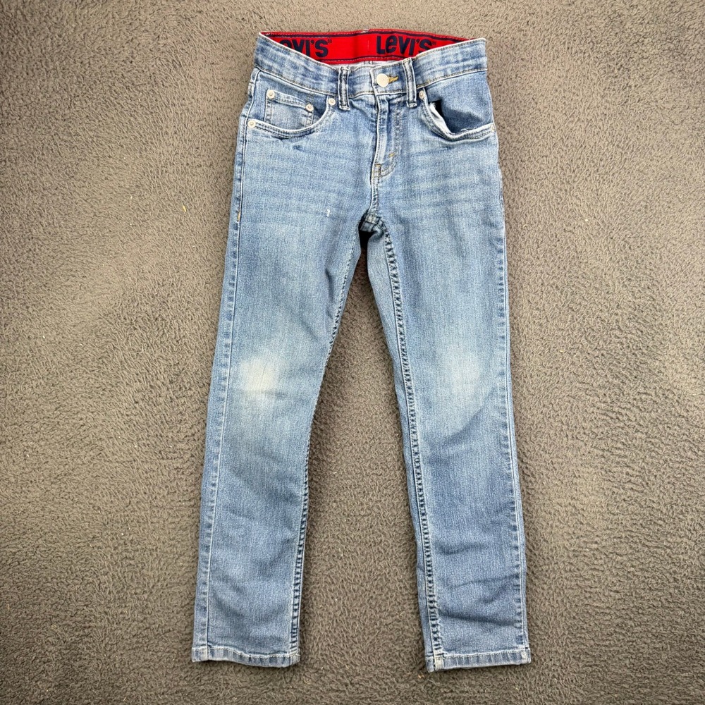 Levis 511 Slim Fit Kids Jeans Size 10 Regular Blue Denim Adjustable Waist 25x26